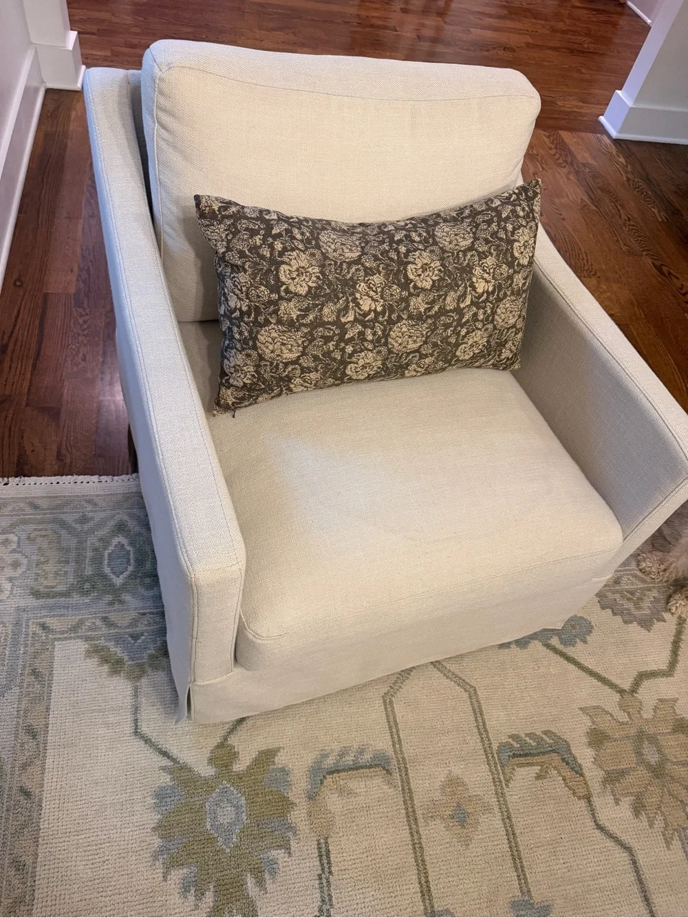 Set of 2 Studio McGee Threshold Brown & Cream Floral Accent Pillow covers 14x24